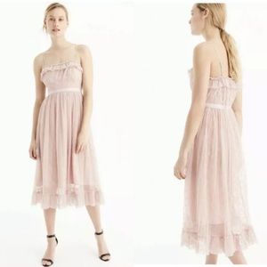 NWT J.Crew Ruffly tulle dress Ashen Clay Size 8 Petite H0101 (petite Of G8605)
